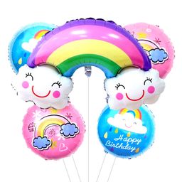 Decor Mantra rainbow foil balloon for rainbow theme birthday & baby shower party decortaion kit - Multi color - Pack of 5-image-90
