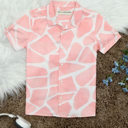 The Lion and the Fish Half Sleeves Zarafa Printed Shirt - Pink-image-52