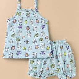CUCUMBER Sinker Knit Sleeveless Bunny Printed Innerwear Set - Light Blue-picture-10