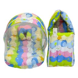 Fareto Baby Sleeping Essential Mattress with Net Bedding Set Combo Carry Bag, Blue-13