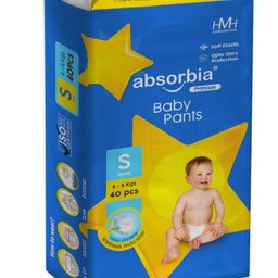ABSORBIA Premium Baby diaper Pants | Small| 3-8 Kg - S (40 Pieces)-image-61