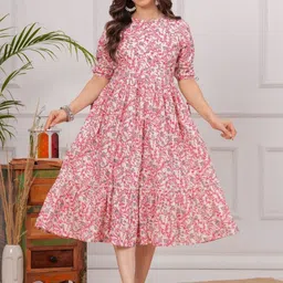 HERE&NOW Printed Fit and Flare Dress-picture-46