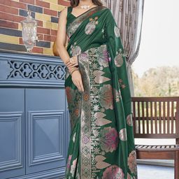 all about you Ethnic Motifs Woven Design Zari Silk Cotton Banarasi Saree-picture-52