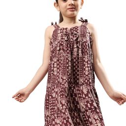 VAVA Creation Girls Floral Printed Sleeveless Cotton Fit & Flare Dress-image-13