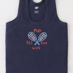 Zero Cotton Sleeveless Vests Text Print Pack of 3 (Color & Print May Vary) image 4