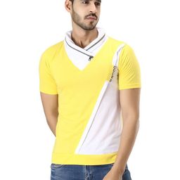 Black Collection Men Colourblocked V-Neck T-shirt-image-33
