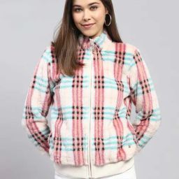 Monte Carlo Beige Regular Fit Chequered Sweaters-picture-42