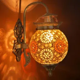 Fos Lighting Antique Brass Tilak Globe Wall Sconce (Bulb not included) - Set of 1-image-3