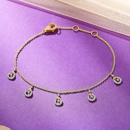 P.N.Gagdil Jewellers 14 Karat Yellow Gold & Diamond IJ/SI Certified Gold Charm Bracelet For Women-image-45