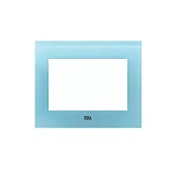 Anchor Roma Urban Clear 6 Module Aqua Blue Glass Cover Plate with Base Frame, 66906GABCL-15