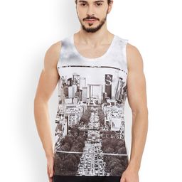 Wear Your Mind Men Grey & White Printed Round Neck T-shirt-image-73