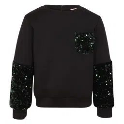 Cutecumber Kids Black Embellished Sweatshirt-image-33