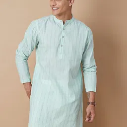 Melange by Lifestyle Men Striped Thread Work Kurta-image-18