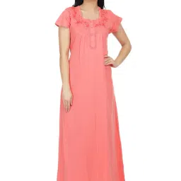 honeydew Peach Embroidered Nighty-image-46