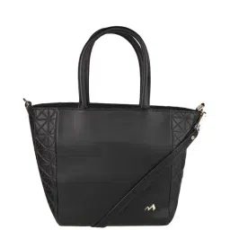 Metro Black Textured Medium Handbag-41