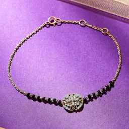 P.N.Gagdil Jewellers 14 Karat Yellow Gold & Diamond IJ/SI Certified Gold Flexible Bracelet For Women-image-43
