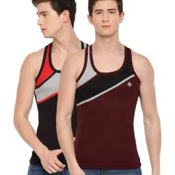 Dollar Bigboss Black & Maroon Sleeveless Vest (Pack of 2)-image-25
