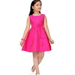 Aarika Kids Pink Applique Dress-image-101