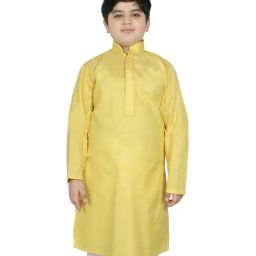 SG Yuvraj Kids Yellow Cotton Kurta-image-45