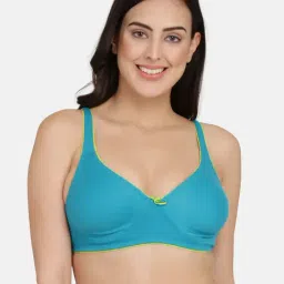 Curvy Love Sky Blue Non Wired Non Padded Plunge Bra-picture-26