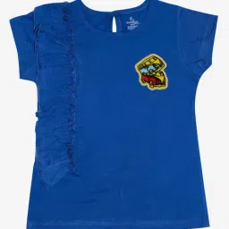 Kiddopanti Kids Royal Blue Solid T-Shirt-picture-39