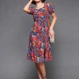 Miss Chase Multicolor Printed A Line Dress-image-37