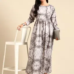 SHOWOFF Brown & Off-White Embellished Anarkali Kurta-image-79