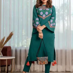 Rustorange Green Printed Straight Kurta-picture-9