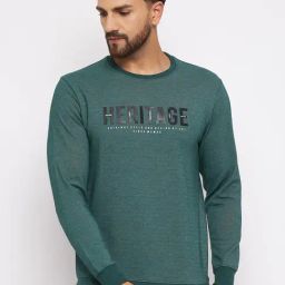 Duke Teal Green Slim Fit Printed Sweatshirt-image-20