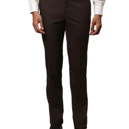 Raymond Brown Slim Fit Checks Trousers-picture-39