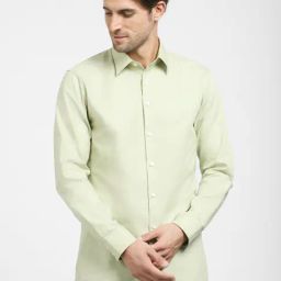 SELECTED HOMME Mint Green Cotton Slim Fit Shirt-image-41