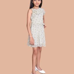 Tiny Girl Floral Print One Shoulder Cold-Shoulder Fit & Flare Dress-picture-16