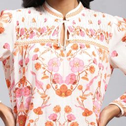 Label Ritu Kumar White Floral Print Top image 5