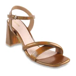 Mochi Women's Antique Gold Ankle Strap Sandals-picture-35