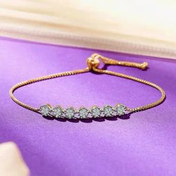 P.N.Gagdil Jewellers 14 Karat Yellow Gold & Diamond IJ/SI Certified Gold Flexible Bracelet For Women-image-47