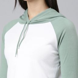 showoffff SHOWOFF White & Green Color-Block Sweatshirt image 5
