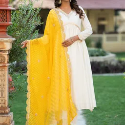 KALINI Women Floral Embroidered Kurta with Trousers & Dupatta-picture-26