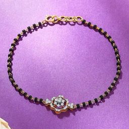 P.N.Gagdil Jewellers 14 Karat Yellow Gold & Diamond IJ/SI Certified Gold Flexible Bracelet For Women-image-42