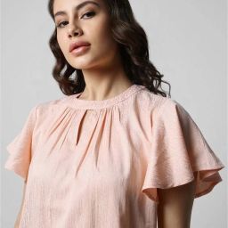 Van Heusen Peach Self Pattern Top image 5