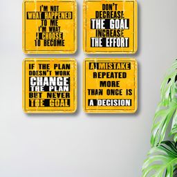 Livin'luxe Yellow & Black 4 Pieces Motivational Quote Wall Arts-picture-7