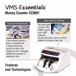 VMS Essentials Advanced MG and UG Detection Money Counter Machine CCM01 image 4