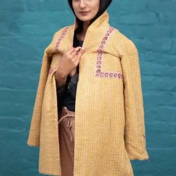 Dharan Side Yoke Quilted Red Jacket image 3