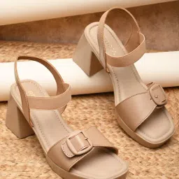 Rocia by Regal Women's Beige Ankle Strap Sandals-image-47