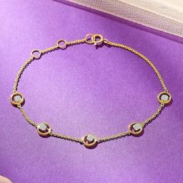 P.N.Gagdil Jewellers 14 Karat Yellow Gold & Diamond IJ/SI Certified Gold Flexible Bracelet For Women-image-46