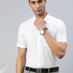 Ramraj White Cotton Regular fit Solid Formal Shirt-image-33