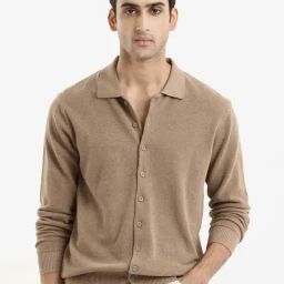 Rare Rabbit Beige Regular Fit Solid Shirt-image-51
