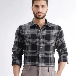 Rare Rabbit Black Regular Fit Checks Shirt-picture-37