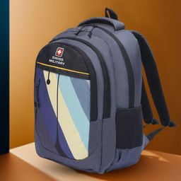 SWISS MILITARY Unisex Geometric Backpack with Compression Straps-image-26