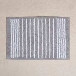 Westside Home Grey Stripe Printed Bathmat-26