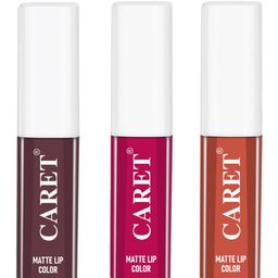 CARET ORGANIC Set Of 3 Super-Pigmented Liquid Matte Lipsticks - 6 ml Each -7 - 5 - 6 image 2